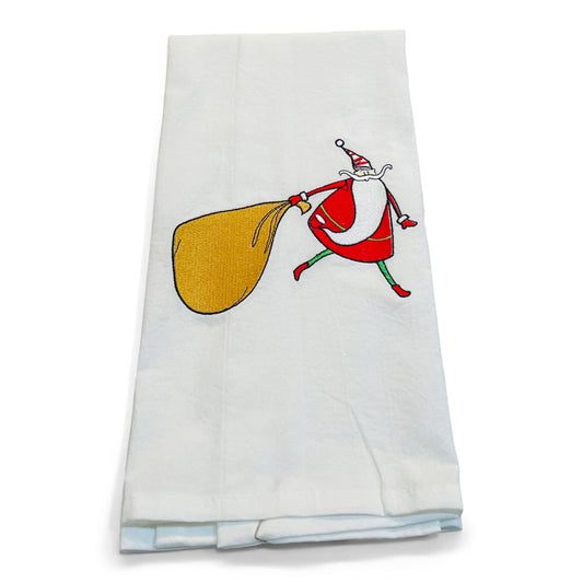 Towel - Fat Cheery Man Carrying Sack of Presents