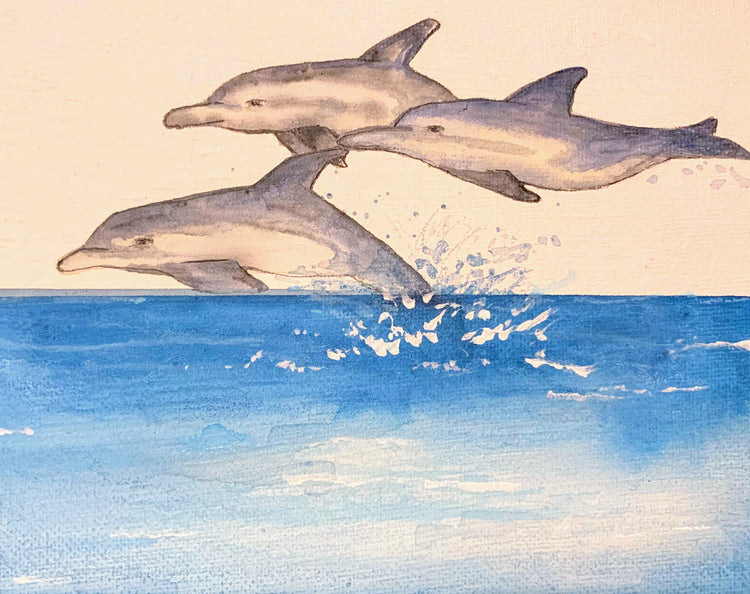Dolphins- Watercolor