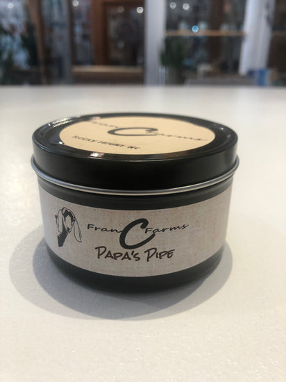 100% Soy Wax Tin Candles-Papas Pipe-Francee Farms