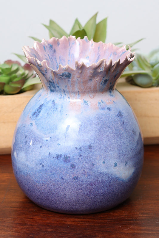 Floral Edge Vase- Lavender Ruffle Bloom Vase