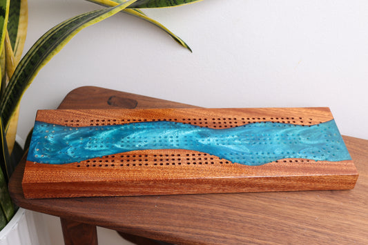 Hand Crafted River Cribbage Board