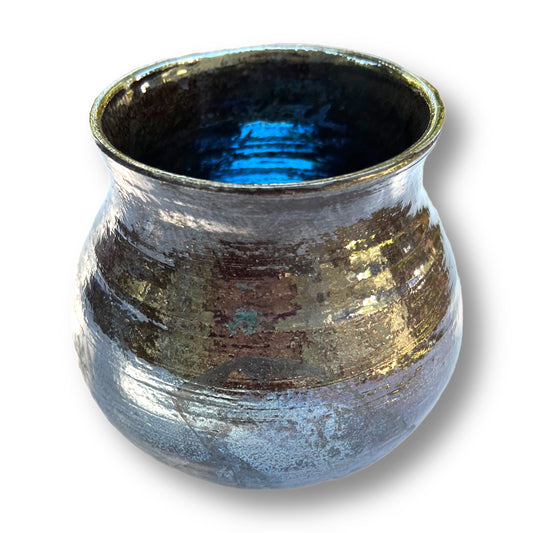 Raku Round Vase