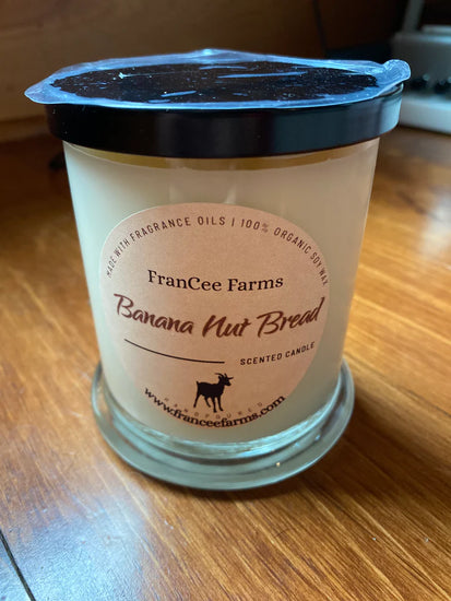 100% Pure Soy Wax Candle-Banana Nut Bread-Francee Farms
