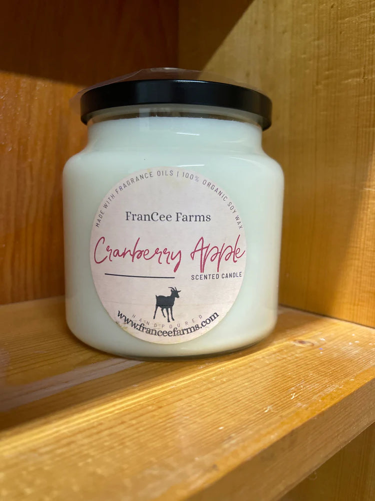 100% Soy Wax Candle- Large Cranberry Apple-Francee Farm