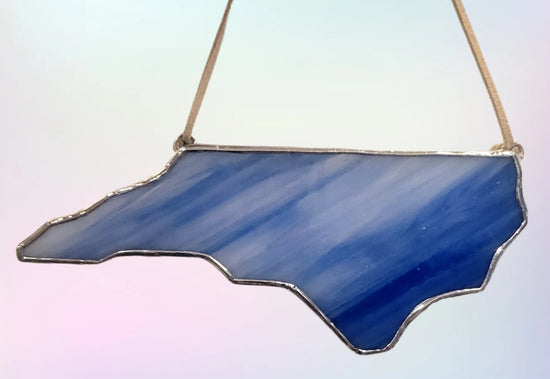 Stained Glass NC Ornament - NC Blue