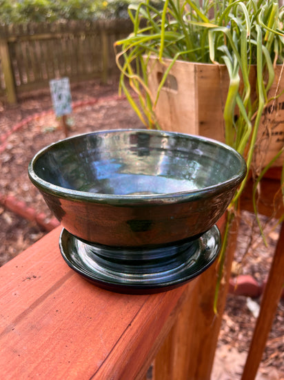 Hand Thrown Ceramic Planter - Silver