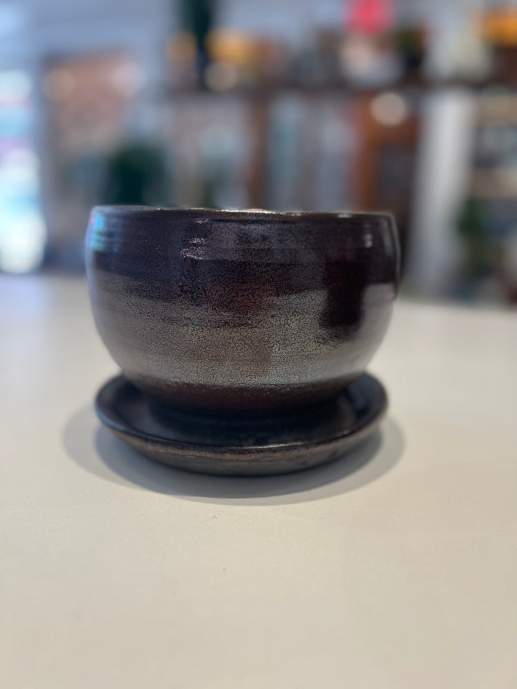 Hand Thrown Ceramic Planter - Purple