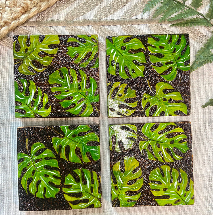 Green Leaf Coasters 