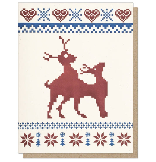 Frisky Reindeer Sweater Card
